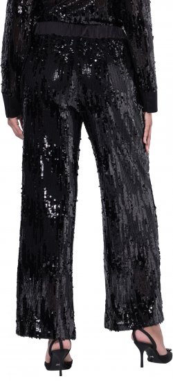 Ulla Popken Sequined Elastic Waist Pants Black - Jeans & Pantaloni Donna Taglie Comode – Plus Size - Jeans e Pantaloni Donna, EU 42-70