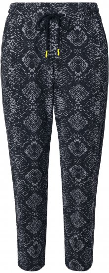 Ulla Popken Snake Print Elastic Waist Joggers Black - Jeans & Pantaloni Donna Taglie Comode – Plus Size - Jeans e Pantaloni Donna, EU 42-70