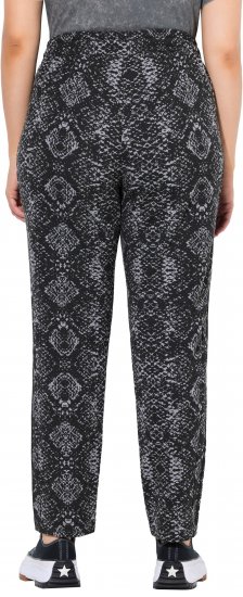 Ulla Popken Snake Print Elastic Waist Joggers Black - Jeans & Pantaloni Donna Taglie Comode – Plus Size - Jeans e Pantaloni Donna, EU 42-70