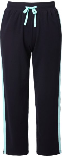 Ulla Popken Side Stripe Elastic Waist Joggers Black - Jeans & Pantaloni Donna Taglie Comode – Plus Size - 