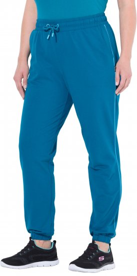 Ulla Popken Contrast Piping Joggers Blue - Jeans & Pantaloni Donna Taglie Comode – Plus Size - 