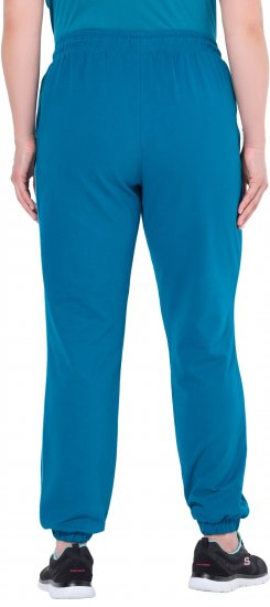 Ulla Popken Contrast Piping Joggers Blue - Jeans & Pantaloni Donna Taglie Comode – Plus Size - 