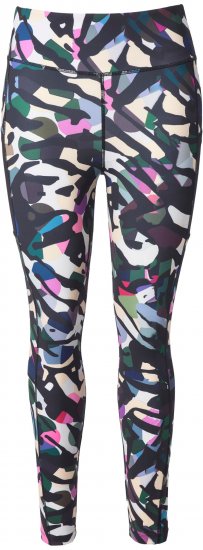 Ulla Popken Quick Drying Botanical Print Sport Leggings Black - Jeans & Pantaloni Donna Taglie Comode – Plus Size - 