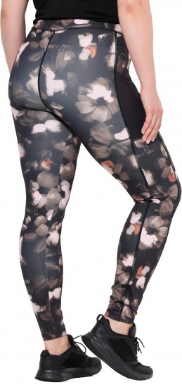 Ulla Popken Abstract Print Quick Dry Sports Leggings Black - Jeans & Pantaloni Donna Taglie Comode – Plus Size - 