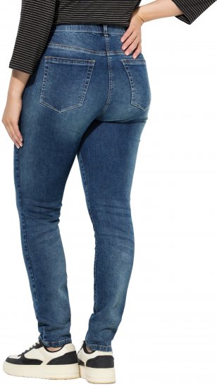 Ulla Popken Decorative Stitched Slim Leg Stretch Fit Jeans Blue Denim - Jeans & Pantaloni Donna Taglie Comode – Plus Size - 
