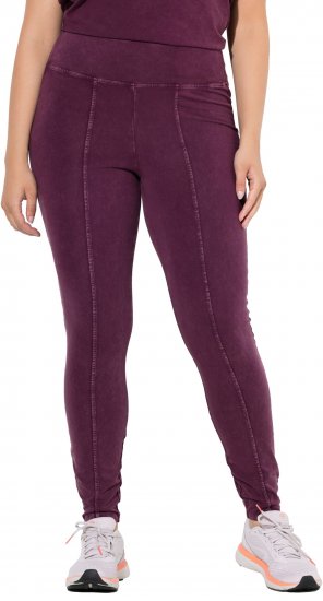 Ulla Popken Acid Wash Decorative Seam Leggings Purple - Jeans & Pantaloni Donna Taglie Comode – Plus Size - Jeans e Pantaloni Donna, EU 42-70