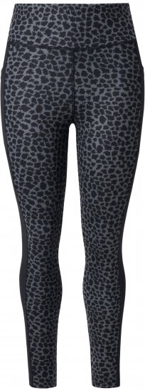 Ulla Popken Quick Drying Leopard Print Sport Leggings Black - Jeans & Pantaloni Donna Taglie Comode – Plus Size - Jeans e Pantaloni Donna, EU 42-70