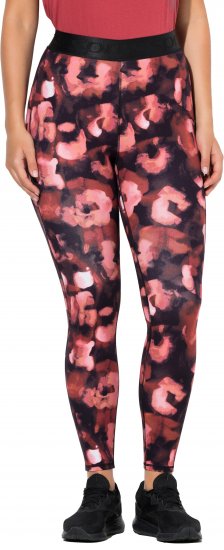 Ulla Popken Abstract Flower Print Performance Leggings Red - Jeans & Pantaloni Donna Taglie Comode – Plus Size - Jeans e Pantaloni Donna, EU 42-70