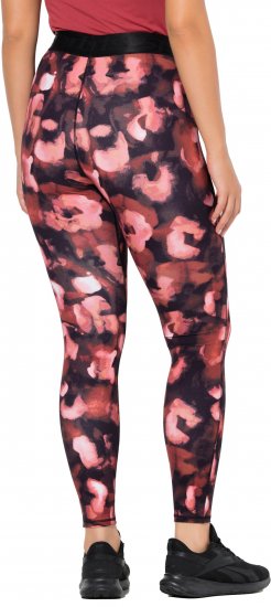 Ulla Popken Abstract Flower Print Performance Leggings Red - Jeans & Pantaloni Donna Taglie Comode – Plus Size - Jeans e Pantaloni Donna, EU 42-70