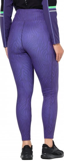 Ulla Popken Neon Zebra Print Performance Leggings Purple - Jeans & Pantaloni Donna Taglie Comode – Plus Size - 