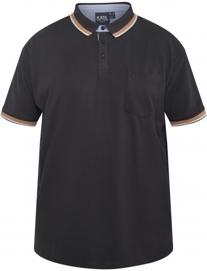 North Latitude 61128 Polo Piqué Superflex Nero - Polo - Polo Uomo Taglie Forti