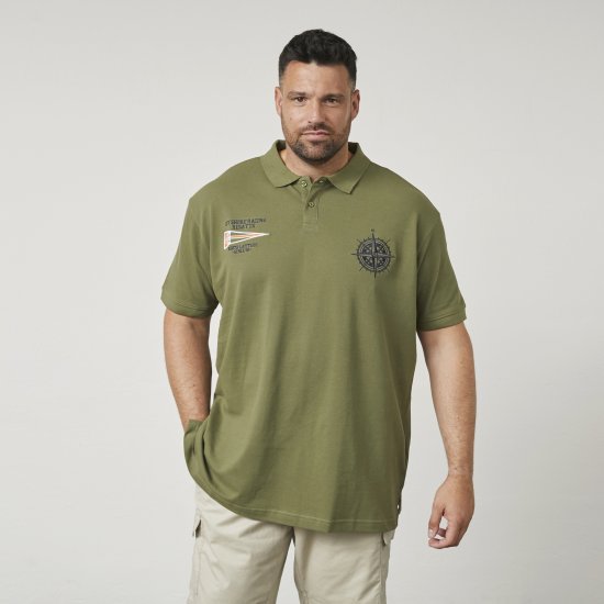 North Latitude 61129 Polo Piqué con Ricamo sul Petto Verde Oliva - Polo - Polo Uomo Taglie Forti