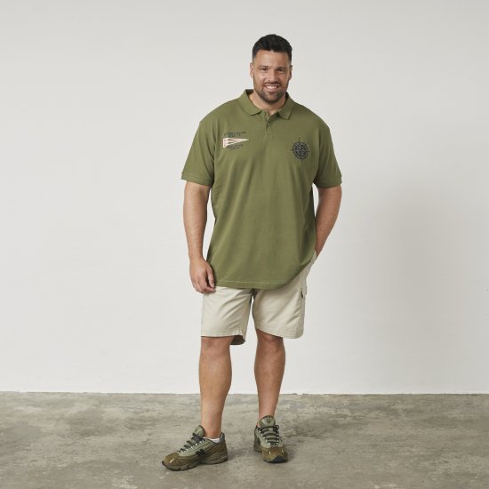 North Latitude 61129 Polo Piqué con Ricamo sul Petto Verde Oliva - Polo - Polo Uomo Taglie Forti