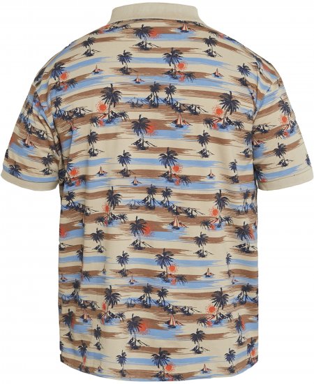 North Latitude 61133 Polo Piqué con Stampa All-Over Sabbia - Polo - Polo Uomo Taglie Forti