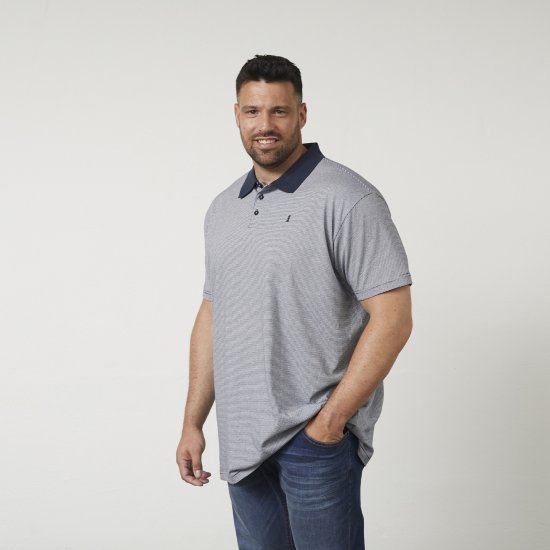 North Latitude 61136 Polo a Righe Tinto in Filo Blu Marino - Polo - Polo Uomo Taglie Forti
