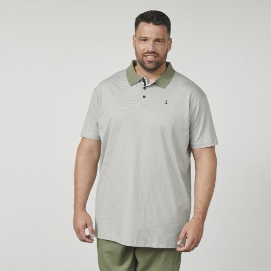 North Latitude 61136 Polo a Righe Tinto in Filo Verde Oliva - Polo - Polo Uomo Taglie Forti