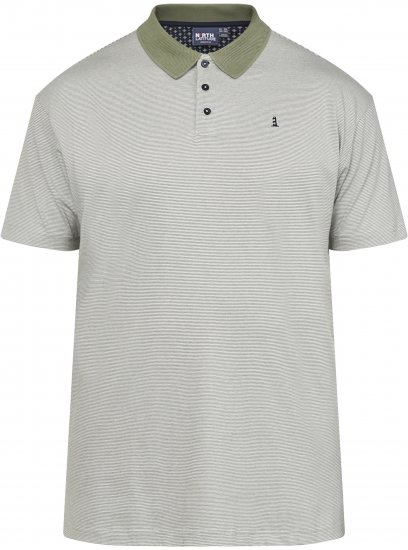 North Latitude 61136 Polo a Righe Tinto in Filo Verde Oliva - Polo - Polo Uomo Taglie Forti