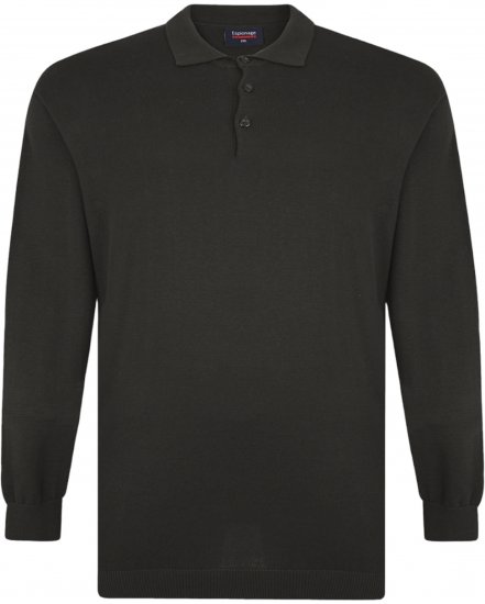 Espionage KW058 Knit Polo Jumper Black - Polo - Polo Uomo Taglie Forti