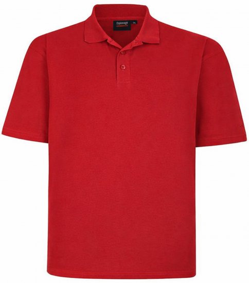 Espionage P074 Plain Pique Polo Red - Polo - Polo Uomo Taglie Forti