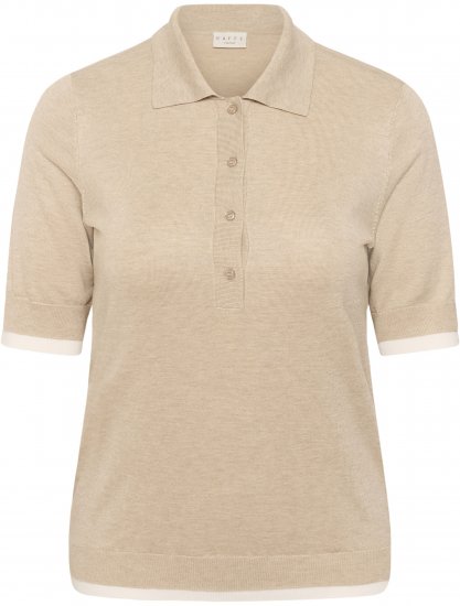 Kaffe Curve Lizzy Contrast Knitted Polo Feather Grey Melange - Polo - 