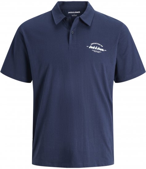 Jack & Jones Brandon Short Sleeve Polo Navy - Polo - Polo Uomo Taglie Forti