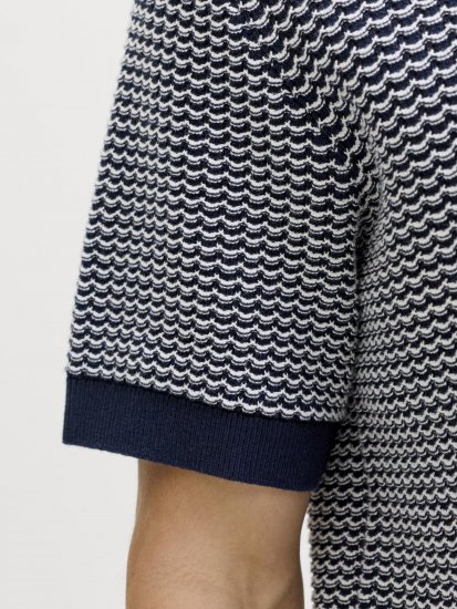 Jack & Jones Blukingsley Knitted Short Sleeve Polo Navy - Camicie - Camicie Taglie Forti Uomo