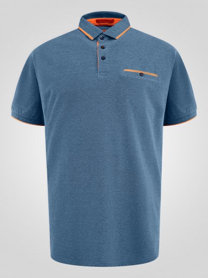 D555 Harvey Pique with Jacquard Collar & Cuffs Polo Teal - Polo - Polo Uomo Taglie Forti