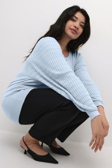 Kaffe Curve Lini Knit Maglione Celestial Blue - Felpe & felpe con cappuccio - 