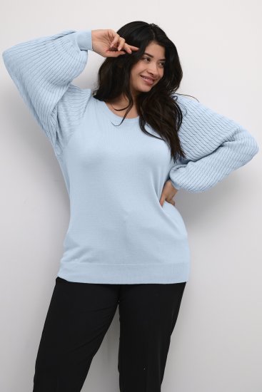 Kaffe Curve Lini Knit Maglione Celestial Blue - Felpe & felpe con cappuccio - 