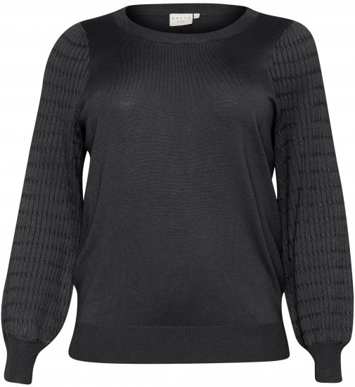 Kaffe Curve Lini Knit Maglione Nero Oyster - Felpe & felpe con cappuccio - 