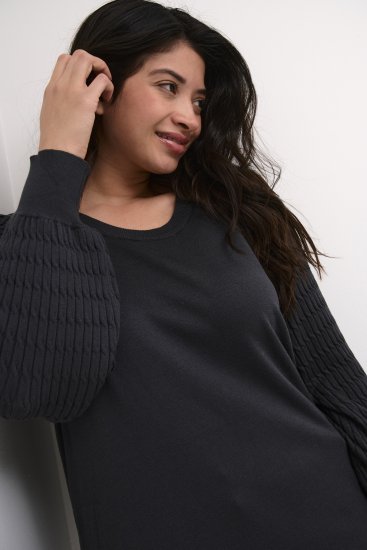 Kaffe Curve Lini Knit Maglione Nero Oyster - Felpe & felpe con cappuccio - 