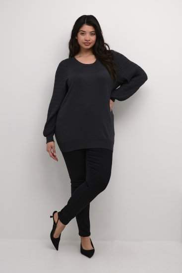 Kaffe Curve Lini Knit Maglione Nero Oyster - Felpe & felpe con cappuccio - 