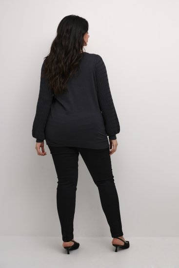 Kaffe Curve Lini Knit Maglione Nero Oyster - Felpe & felpe con cappuccio - 