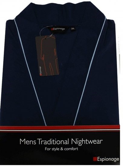 Espionage PJ091 Lightweight Bathrobe Navy - Accappatoi/asciugamani - Accappatoi Uomo Taglie Forti