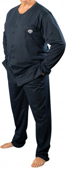 20 Nodi Tramontana Long Pajamas with Buttons Pockets and Side Slits - Intimo & costumi da bagno - Intimo Taglie Forti Uomo