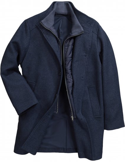 Boston Park Coat Two-Tone Wool Mix Navy - Giubbotti - Giubbotti Uomo Taglie Forti