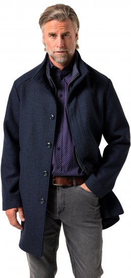 Boston Park Coat Two-Tone Wool Mix Navy - Giubbotti - Giubbotti Uomo Taglie Forti