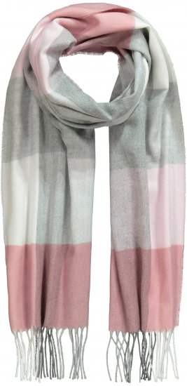 Ulla Popken Woven Check Print Scarf Dark Pink - Accessori - 