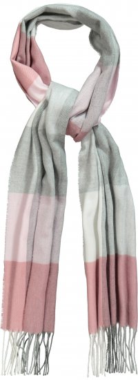 Ulla Popken Woven Check Print Scarf Dark Pink - Accessori - 