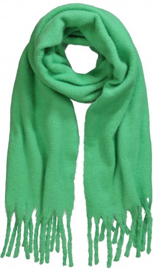 Ulla Popken Trendy Boucle Yarn Fringe Knit Scarf Green - Accessori - 