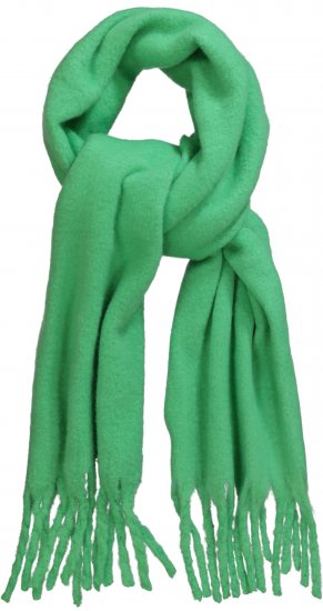 Ulla Popken Trendy Boucle Yarn Fringe Knit Scarf Green - Accessori - 