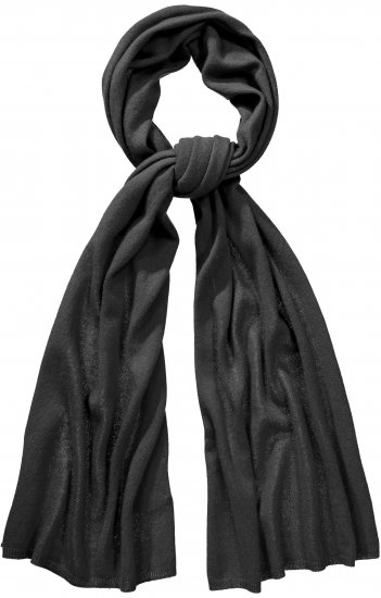 Ulla Popken Virgin Wool Cashmere Mix Scarf Black - Accessori - 