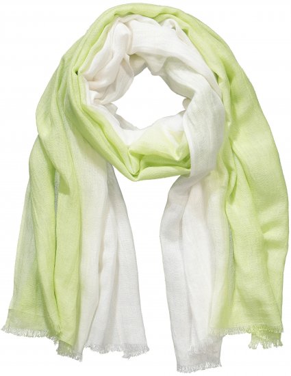 Ulla Popken Ombre Linen Blend Scarf Lime Green - Accessori - 