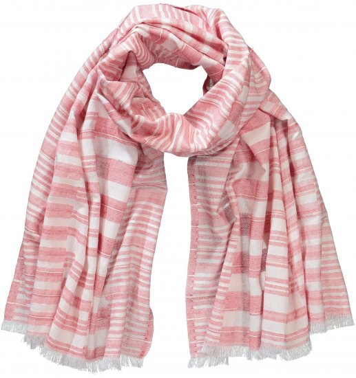 Ulla Popken Striped Statement Scarf Neon Red - Accessori - 