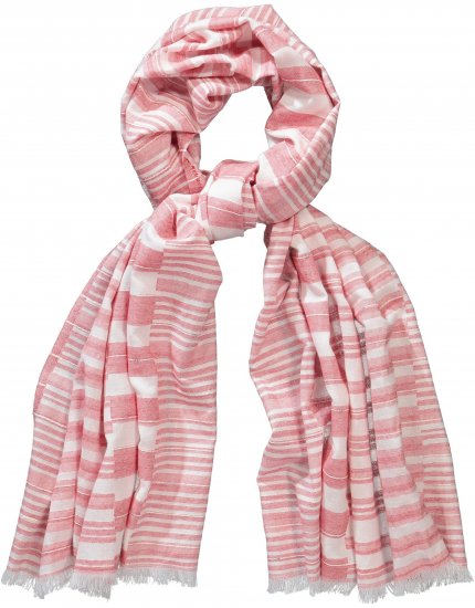Ulla Popken Striped Statement Scarf Neon Red - Accessori - 