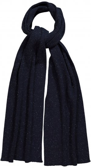 Ulla Popken Textured Speckled Scarf Navy - Accessori - 