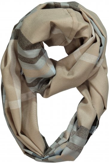 Ulla Popken Plaid Infinity Scarf Brown - Accessori - 