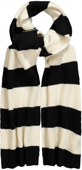 Ulla Popken Ribbed Striped Scarf Snow White - Accessori - 