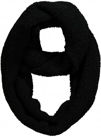 Ulla Popken Teddy Fleece Infinity Scarf Black - Accessori - 