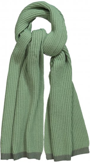 Ulla Popken Two Tone Knit Scarf Sage Green - Accessori - 